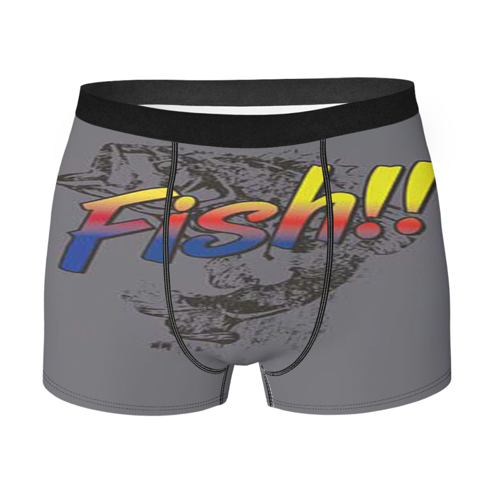 Fish Grey Bkg Men'S Boxer Briefs