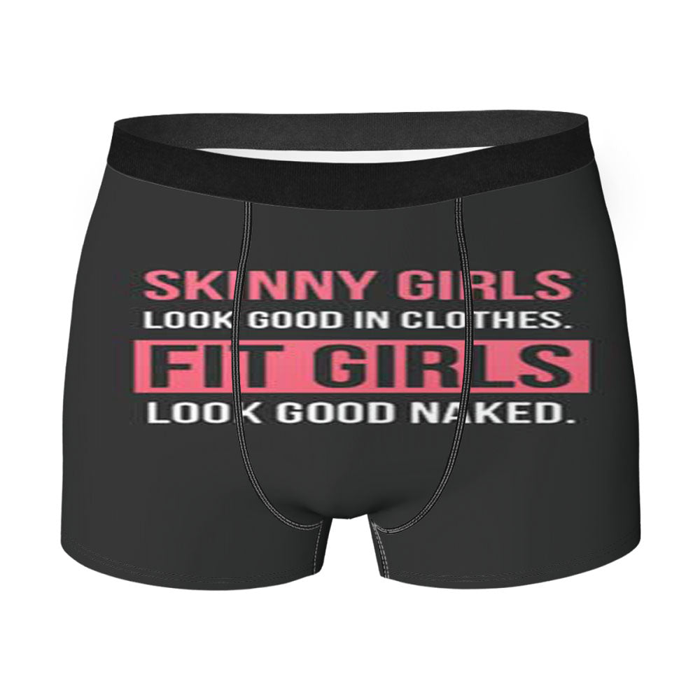 Fitness Quote Skinny Girls Men'S Boxer Briefs