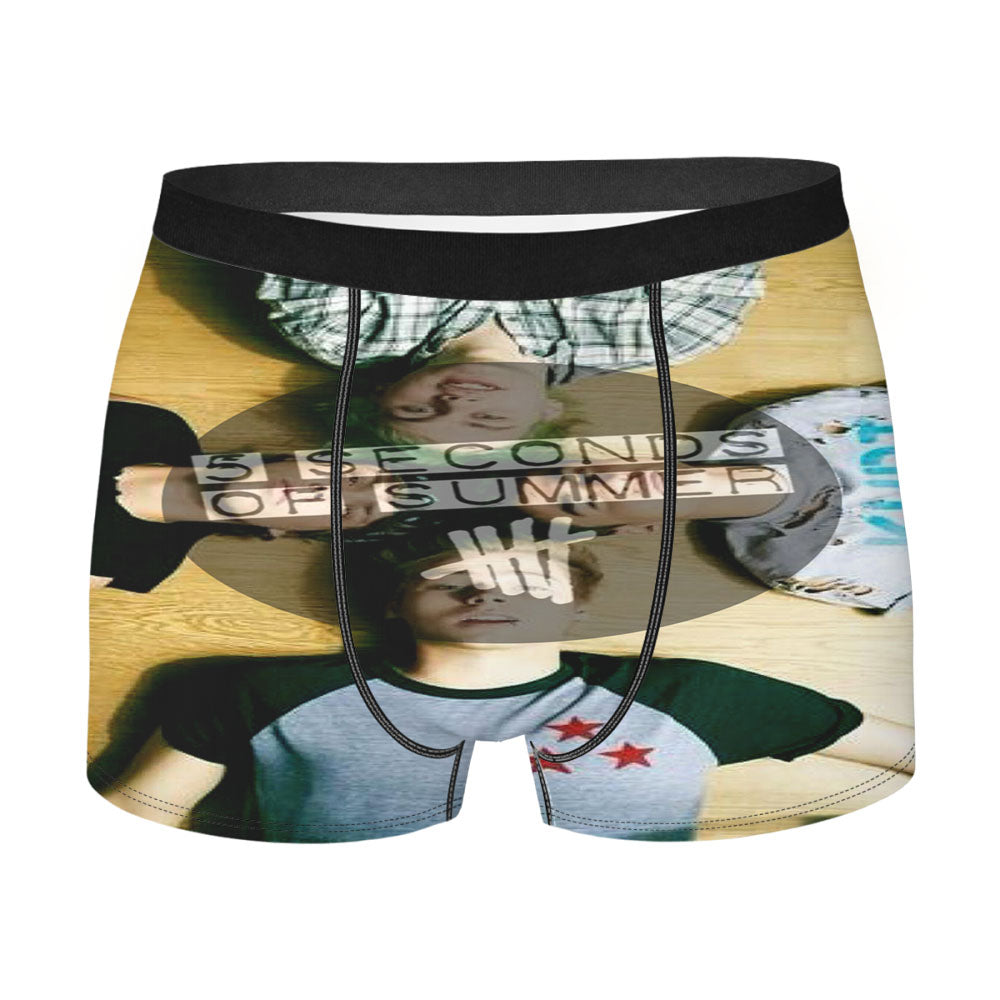 Five Second Of Summer Black And White Men'S Boxer Briefs