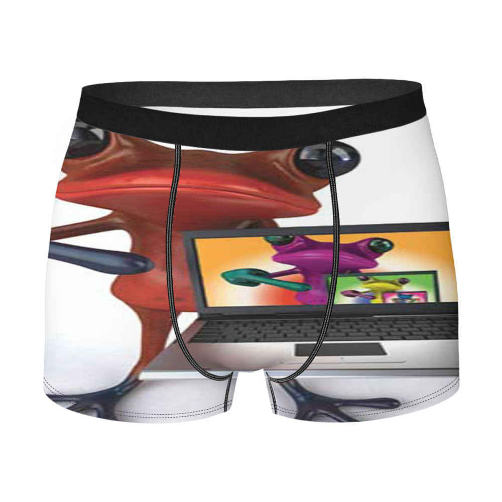 Frog With Laptop Repeating Color Men'S Boxer Briefs