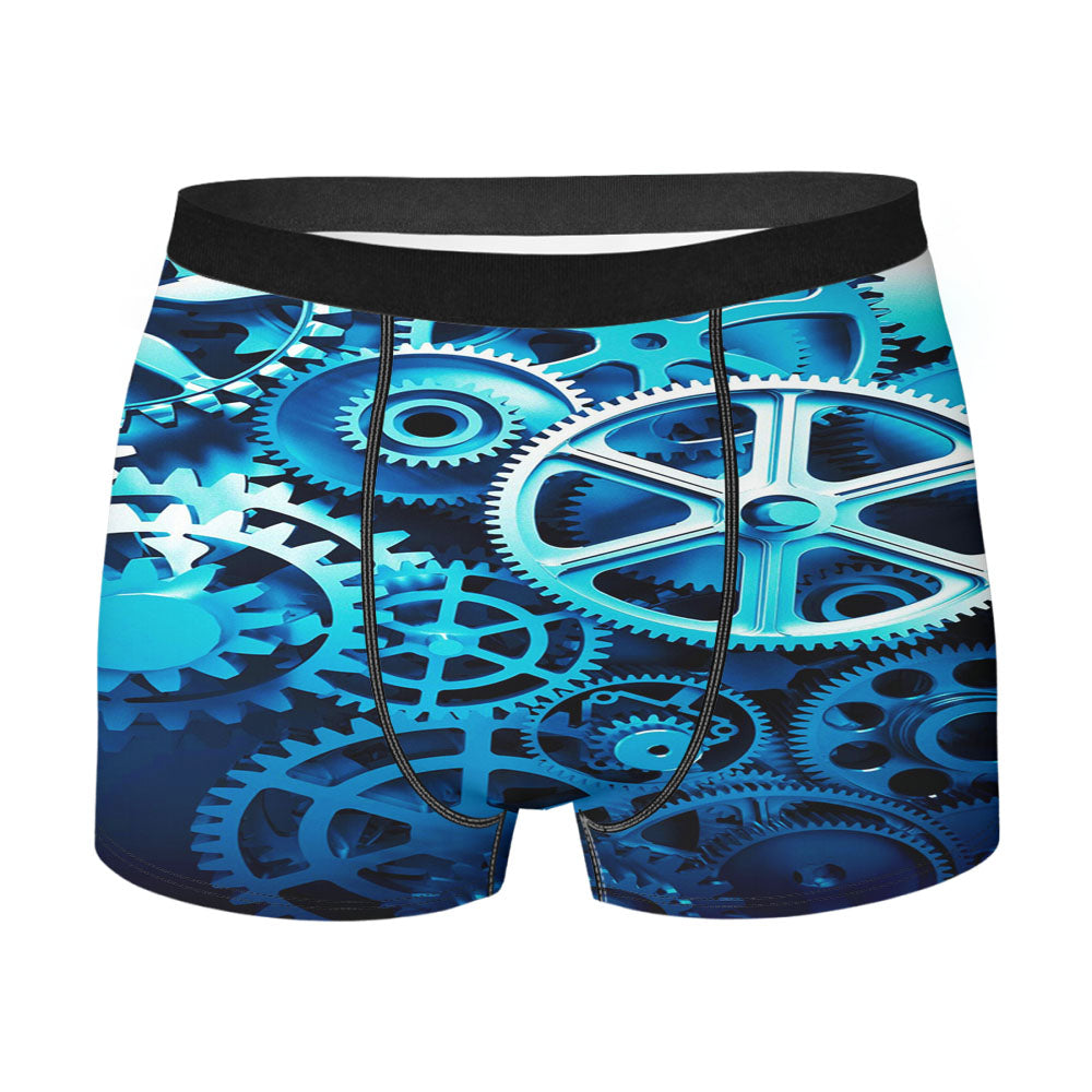 Gears Blue Men'S Boxer Briefs