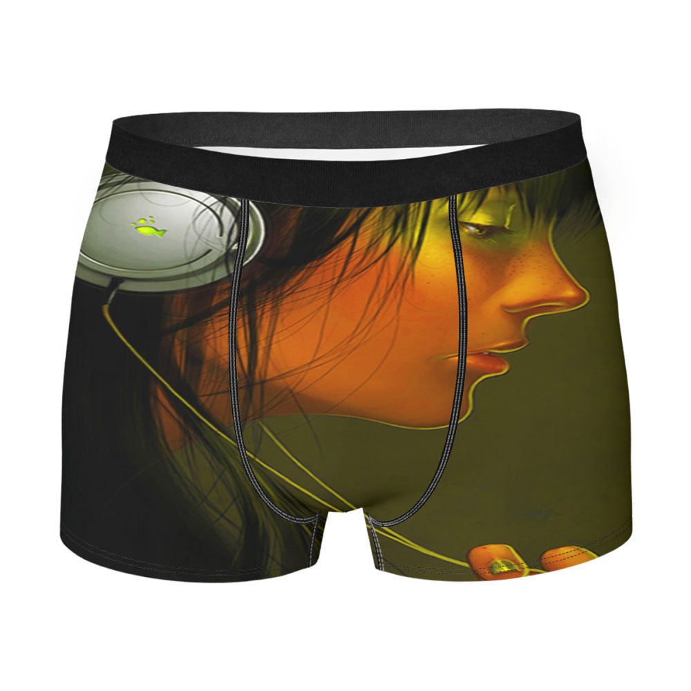 Girl Listening Music Men'S Boxer Briefs