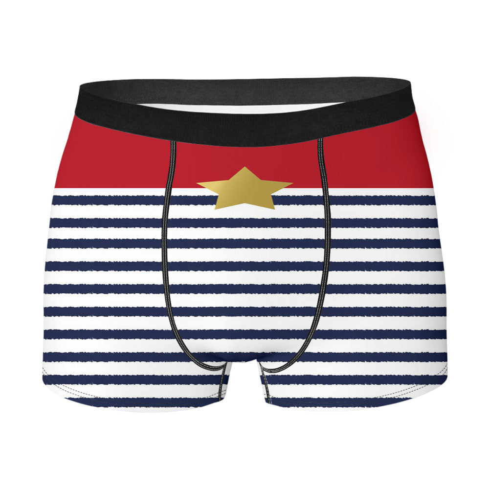 Gorgeous Classic Stripe Gold Star Men'S Boxer Briefs