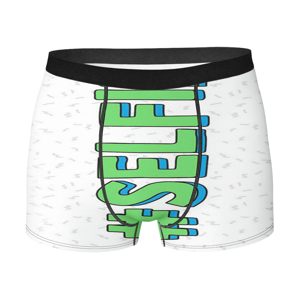 Green White Selfie Men'S Boxer Briefs