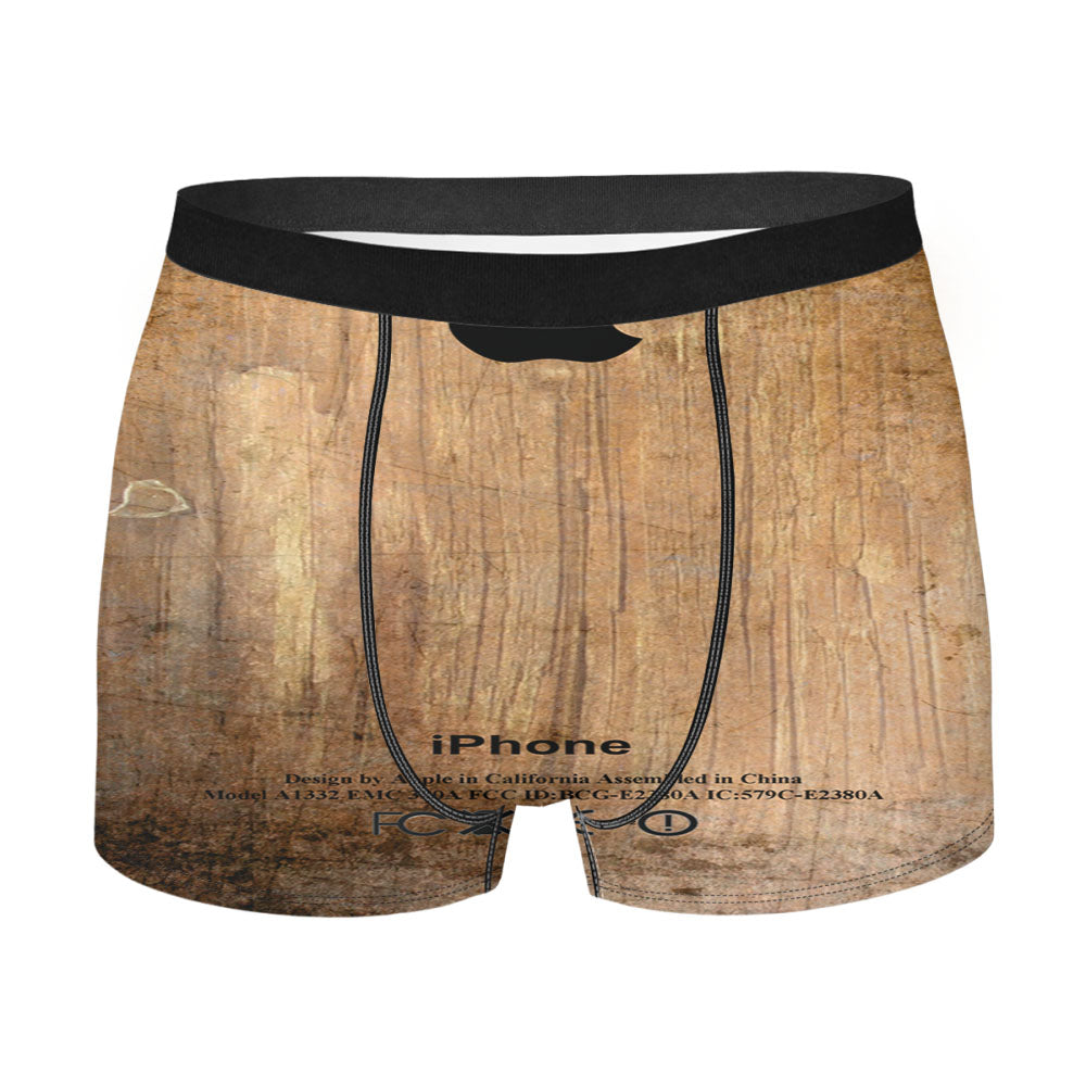 Grunge Wood Print Men'S Boxer Briefs