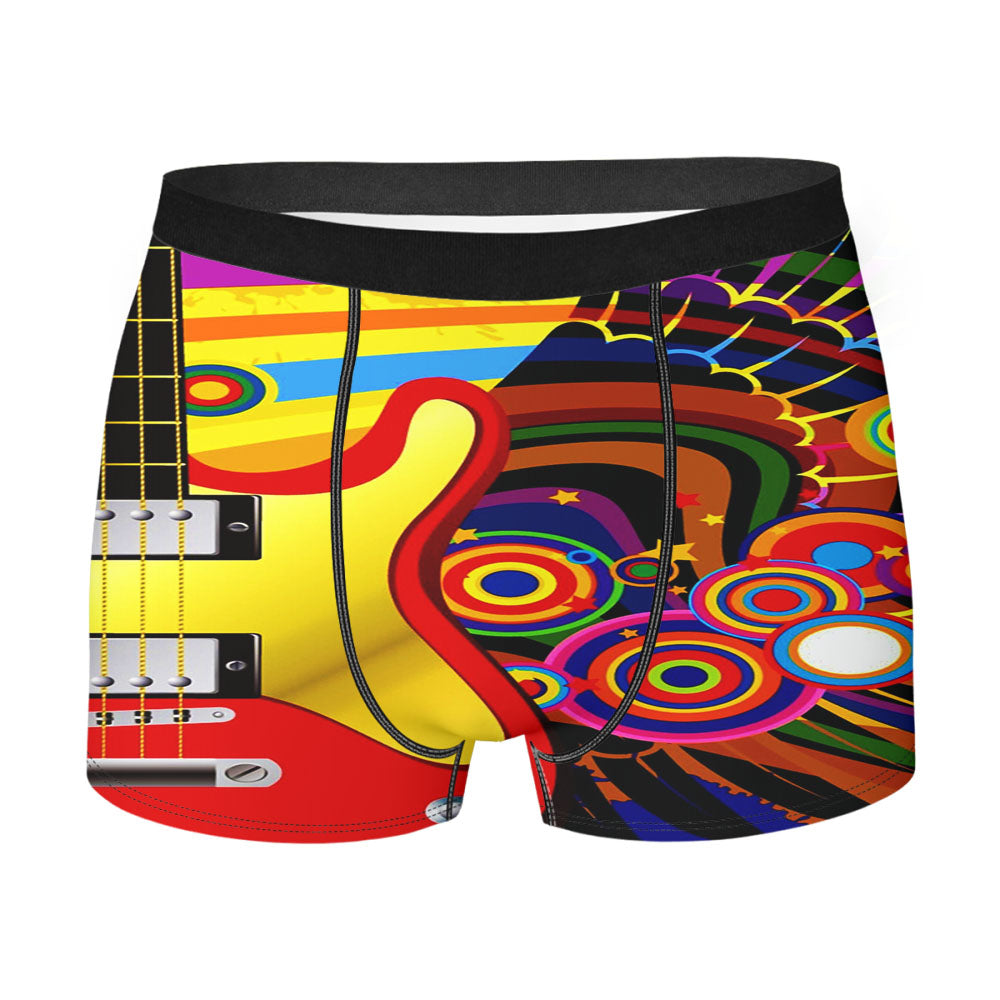 Guitar And Retro Vector Men'S Boxer Briefs