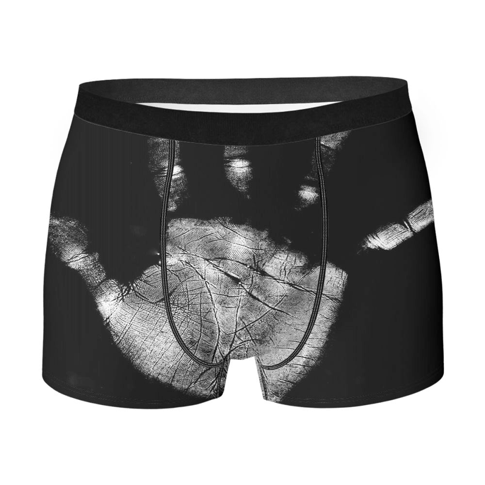 Hand Print Black Men'S Boxer Briefs