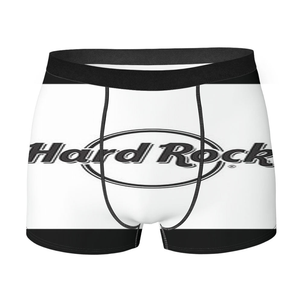 Hard Rock Simple Black And White Men'S Boxer Briefs