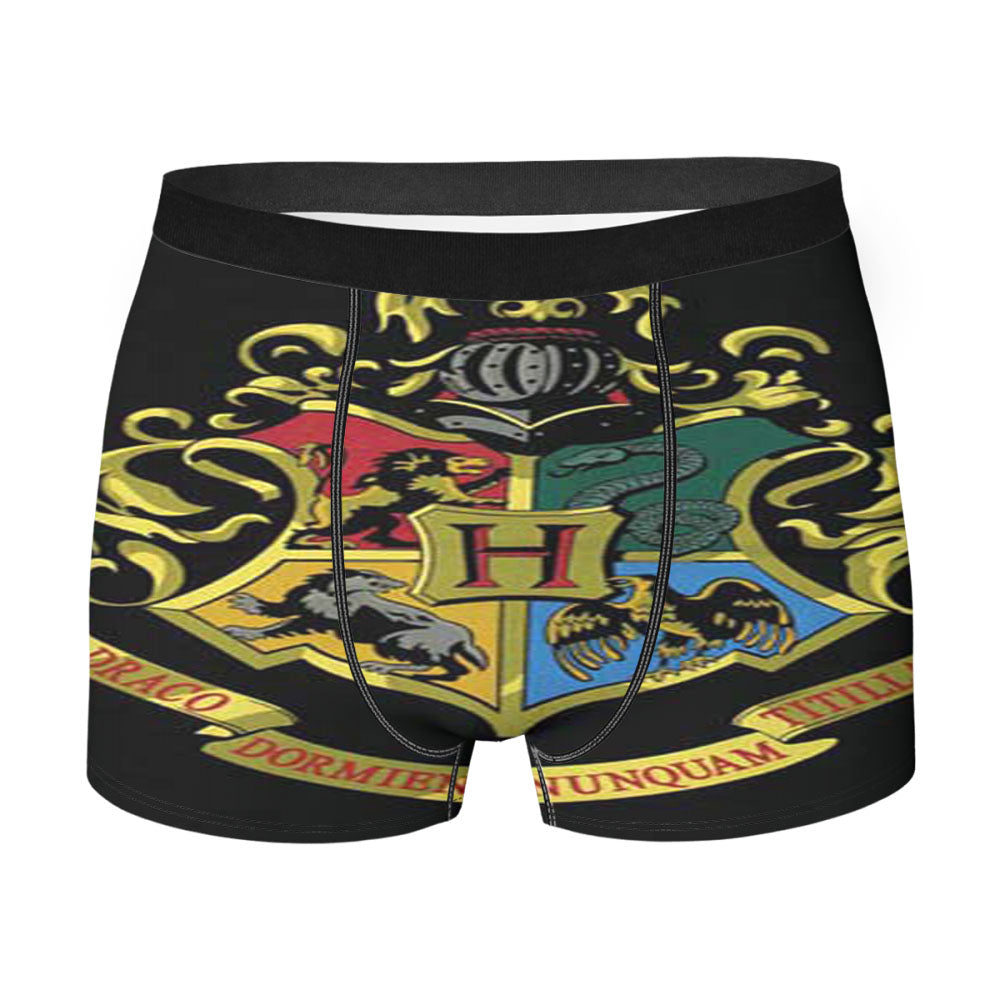 Harry Potter Hogwarts Crest Cartoon Men'S Boxer Briefs