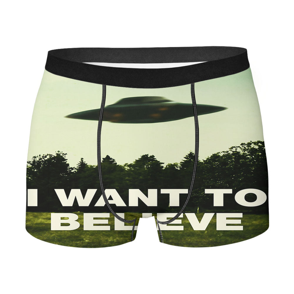 I Want To Believe Ufo Aliens Men'S Boxer Briefs