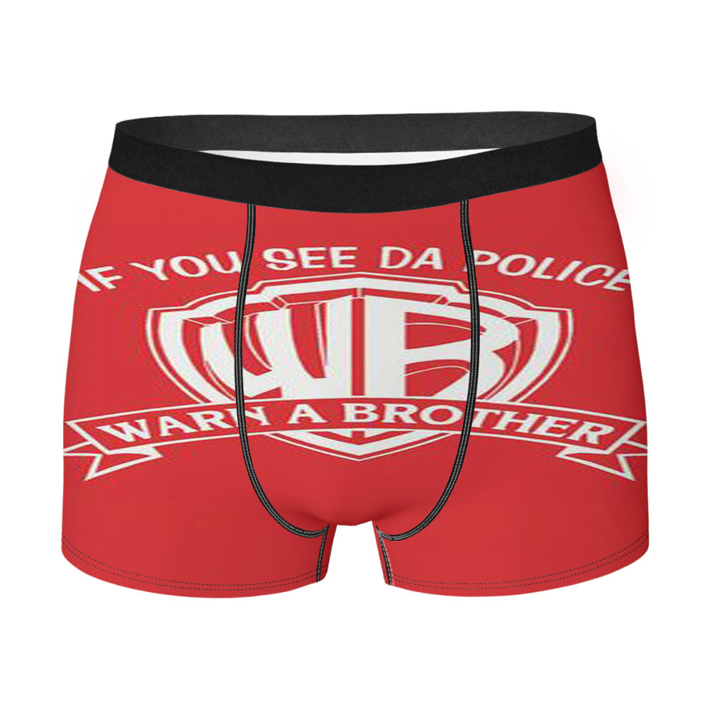 If You See Da Police Warn A Brother Men'S Boxer Briefs