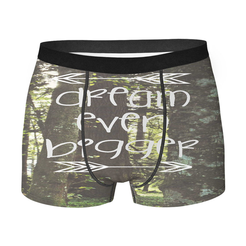 Inspirational Woodland Quote Big Dream Men'S Boxer Briefs