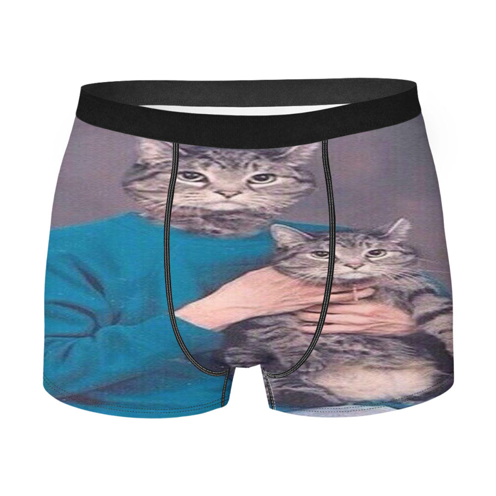 Interesting Cat Face Pop Men'S Boxer Briefs