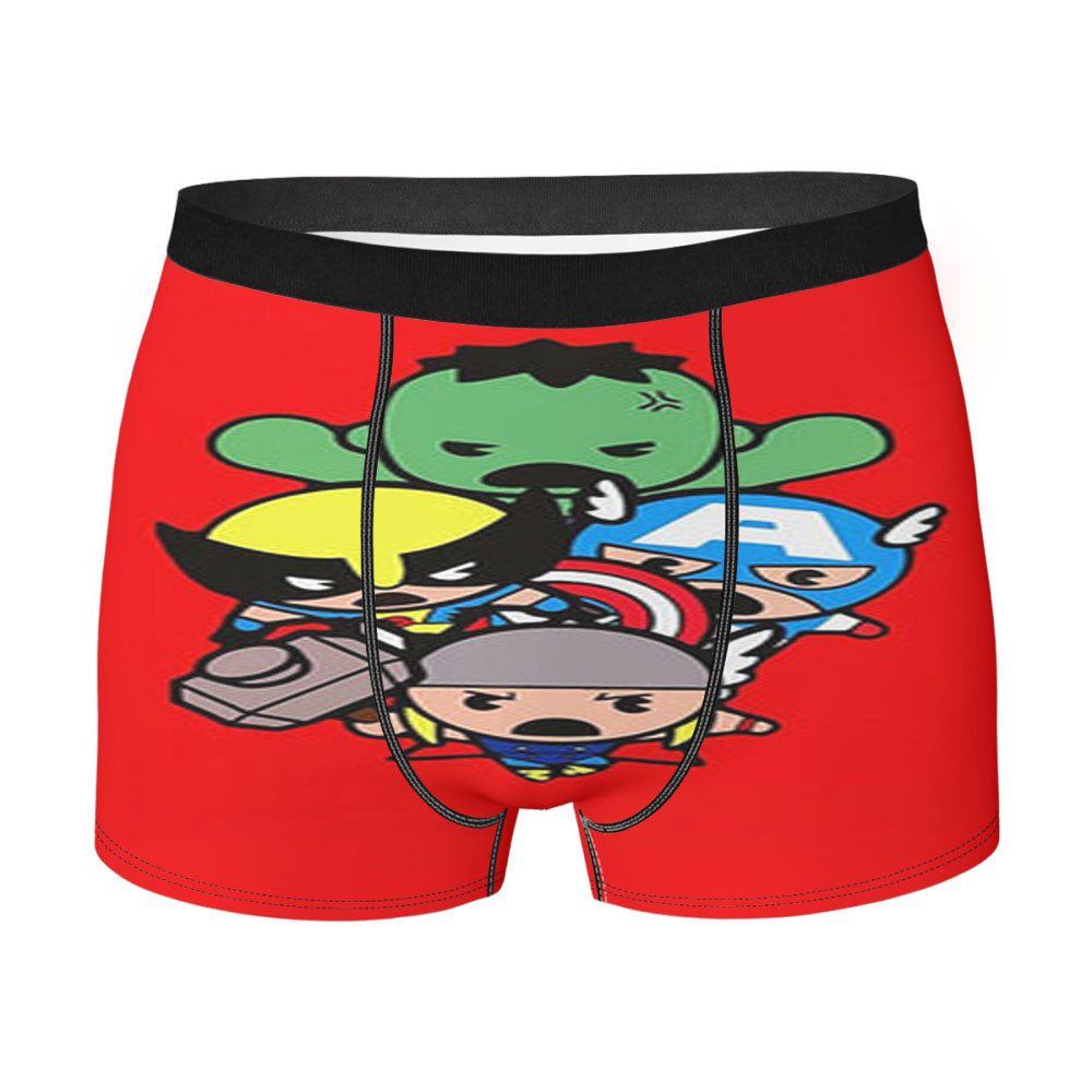 Kawaii Captain America Hulk Thor Wolverine Marvel Avengers Men'S Boxer Briefs
