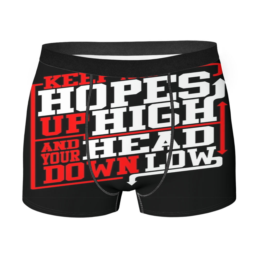 Keep Hopes High And Head Down Low Quote Men'S Boxer Briefs