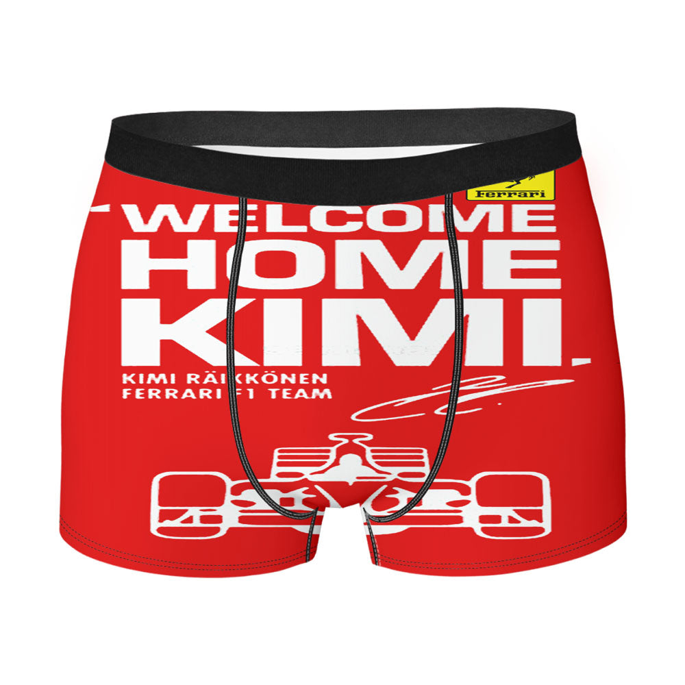 Kimi Raikkonen Welcome Home Ferrari F1 Team Men'S Boxer Briefs
