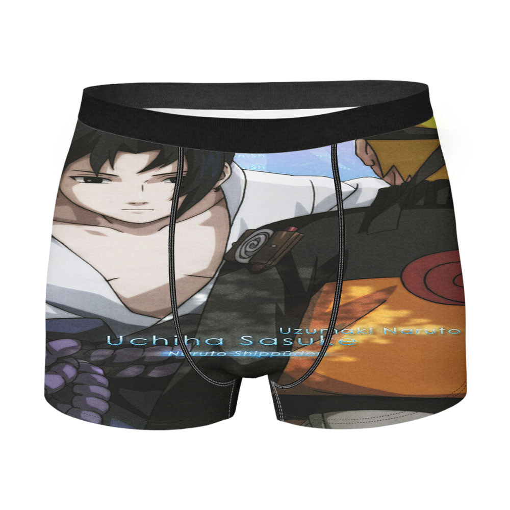 Naruto Cartoon And Sazuke Men'S Boxer Briefs