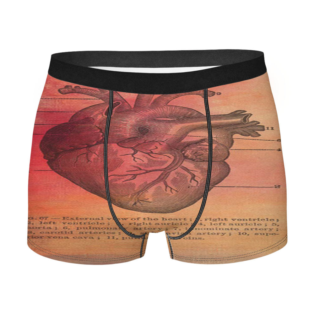 Vintage Medical Heart Illustration Men'S Boxer Briefs