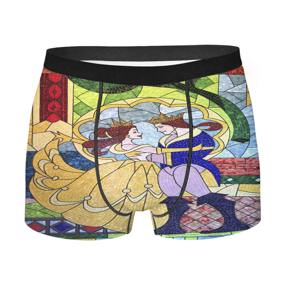 Beauty And The Beast Stained Glasses Men'S Boxer Briefs