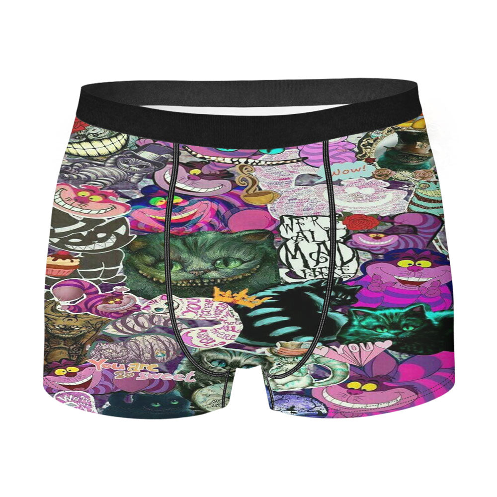 Cheshire Cat Collages Wallpaper Men'S Boxer Briefs