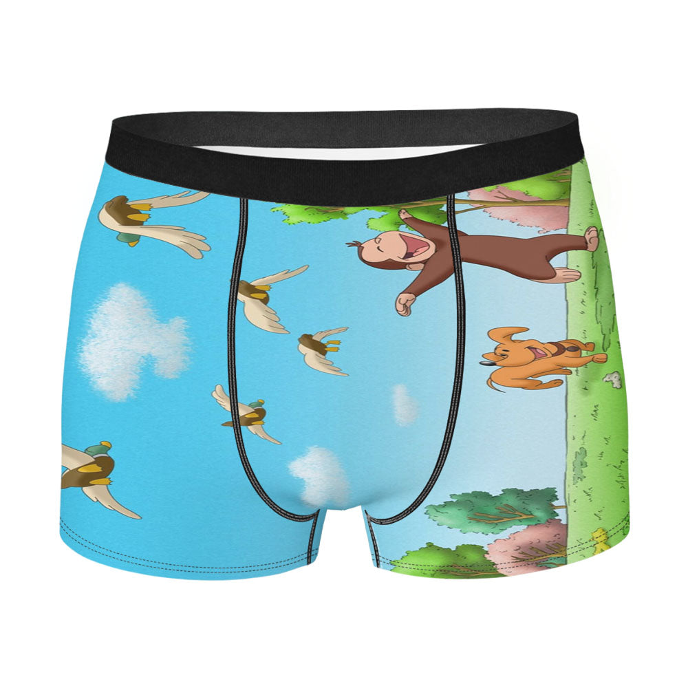 Curious George Play With Dog And Ducks Men'S Boxer Briefs