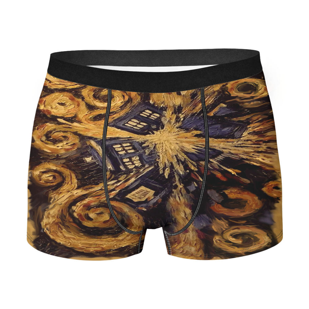 Doctor Who Tardis Police Box Painting Vincent Van Gogh Men'S Boxer Briefs