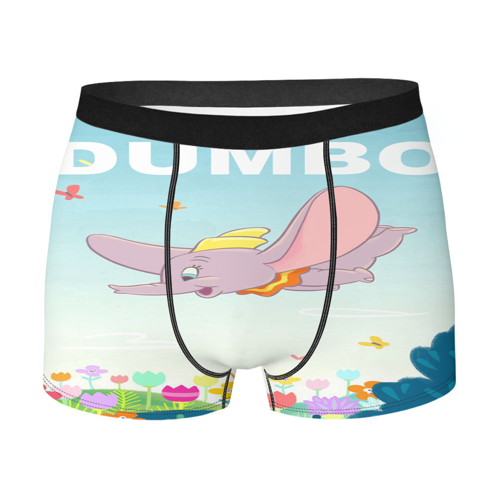 Dumbo Cartoon Style Elephant Men'S Boxer Briefs