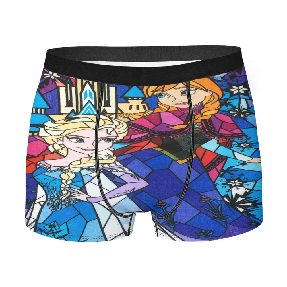 Elsa And Anna Frozen Stined Glass Men'S Boxer Briefs