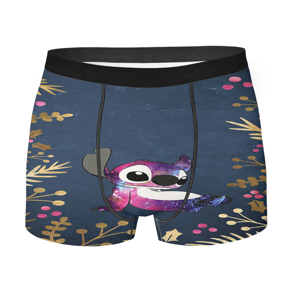 Floral Pattern Galaxy Stitch Men'S Boxer Briefs