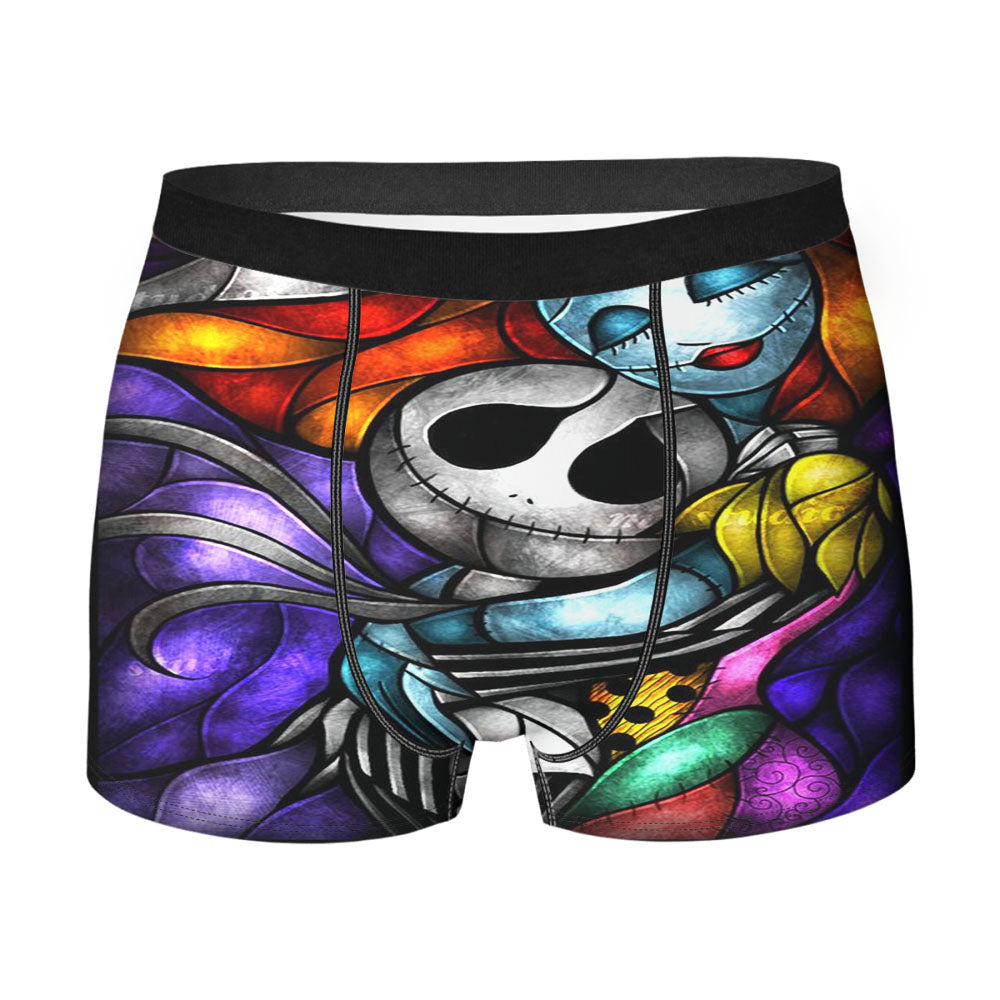 Jack Skellington And Sally In Stained Glasses Men'S Boxer Briefs