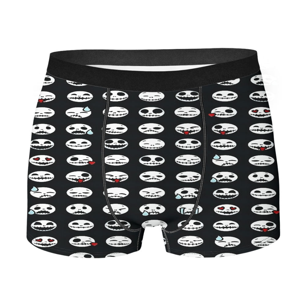 Jack Skellington Cute Face Emoji Pattern Men'S Boxer Briefs