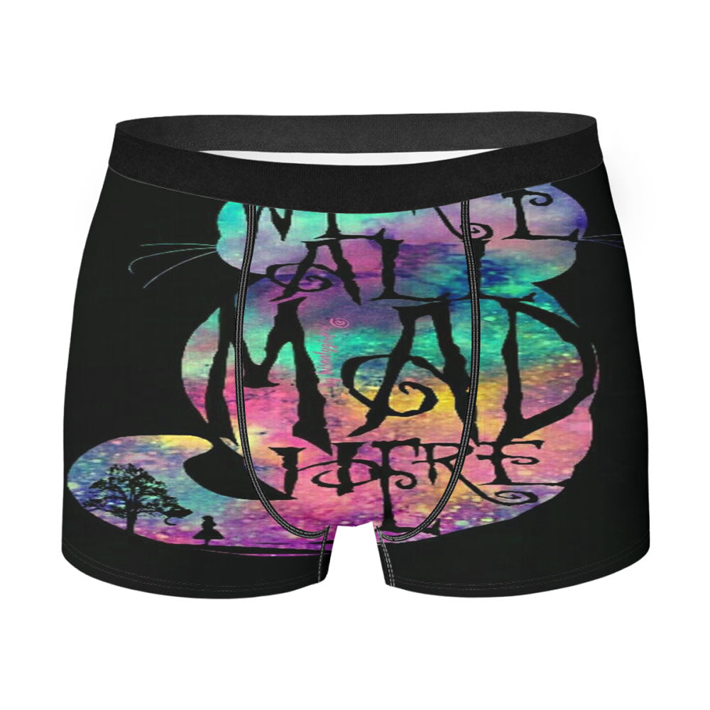 Mad Here Silhouette Glitter Cheshire Cat Wallpaper Men'S Boxer Briefs