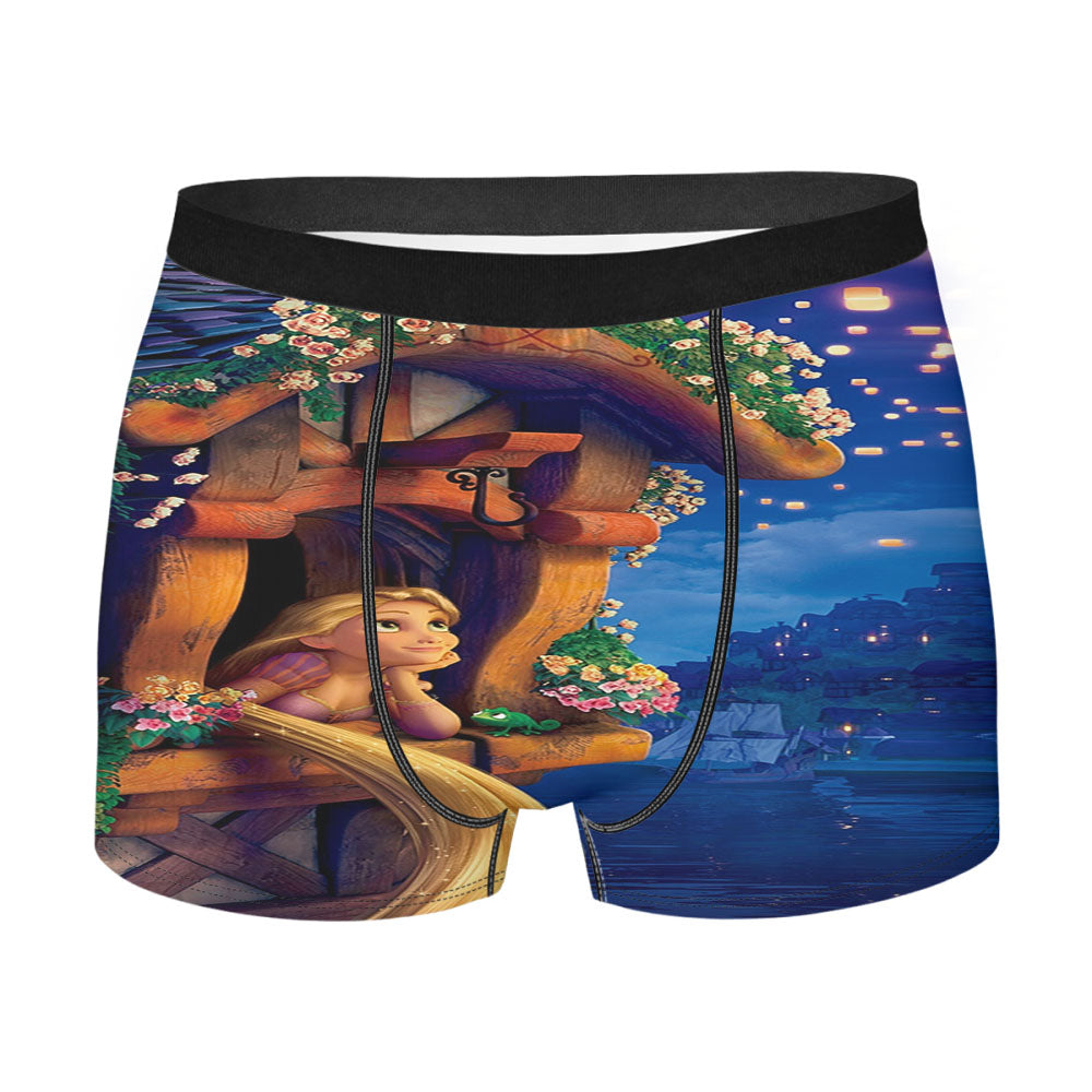 Night Evening Tangled Rapunzel Men'S Boxer Briefs
