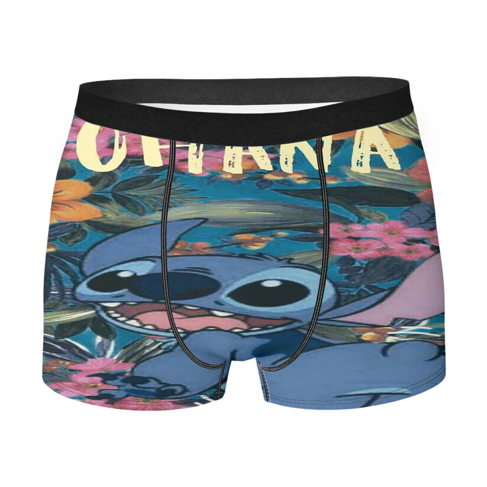 Ohana Stitch Flower Men'S Boxer Briefs