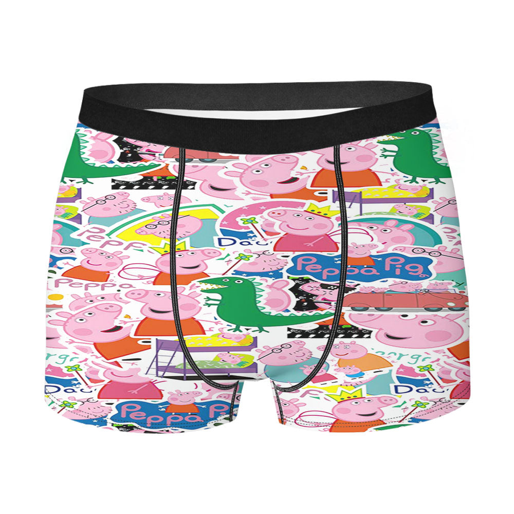 Peppa Pig Green Dinosaur Sticker Collection Men'S Boxer Briefs