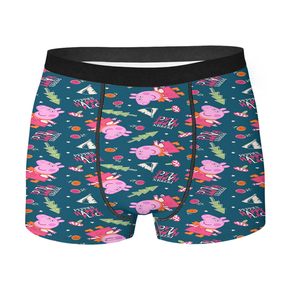 Peppa Pig Happy Place Doodle Green Men'S Boxer Briefs