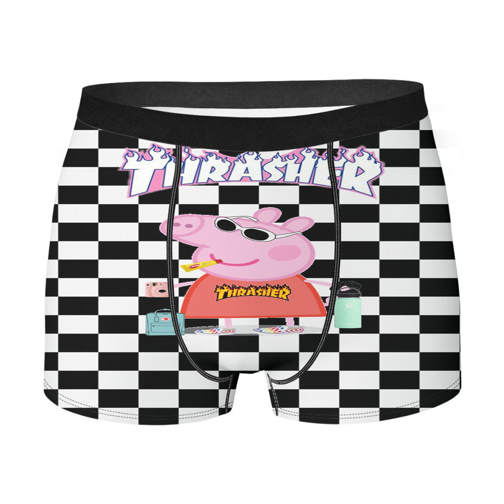 Peppa Pig Hypebeast Checkered Rainbow Men'S Boxer Briefs