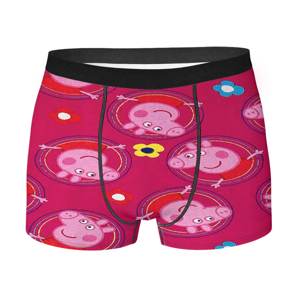 Peppa Pig Pink Circle Flower Doodle Men'S Boxer Briefs