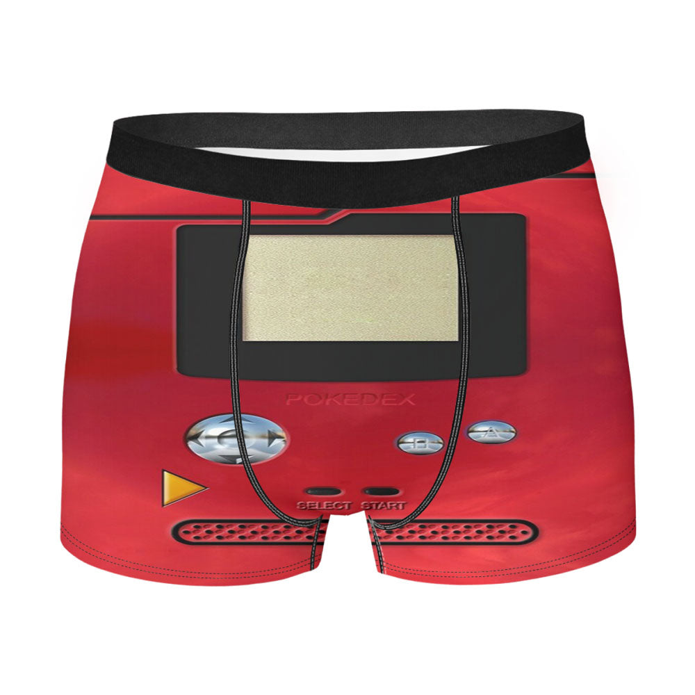 Red Retro Pokedex Men'S Boxer Briefs