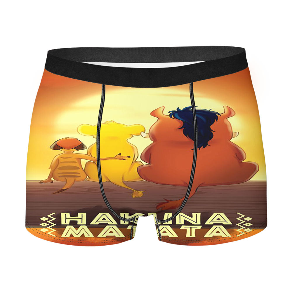 Simba Pumbaa Timon Sunset Hakuna Matata Men'S Boxer Briefs