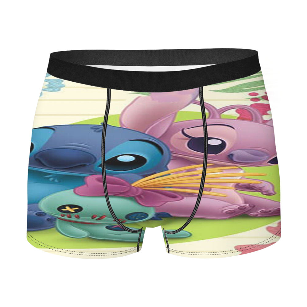 Stitch And Angel Wallpaper Men'S Boxer Briefs