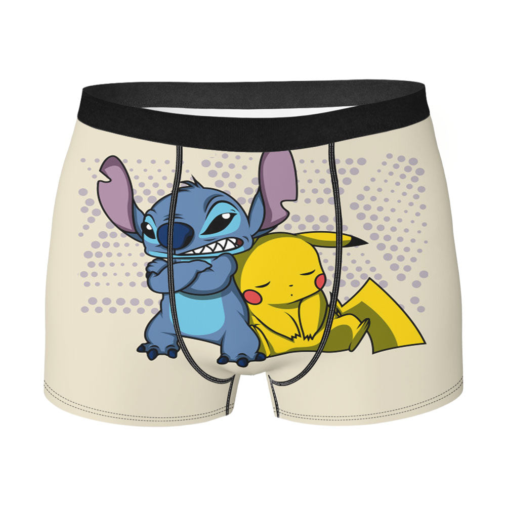 Stitch And Pika Men'S Boxer Briefs