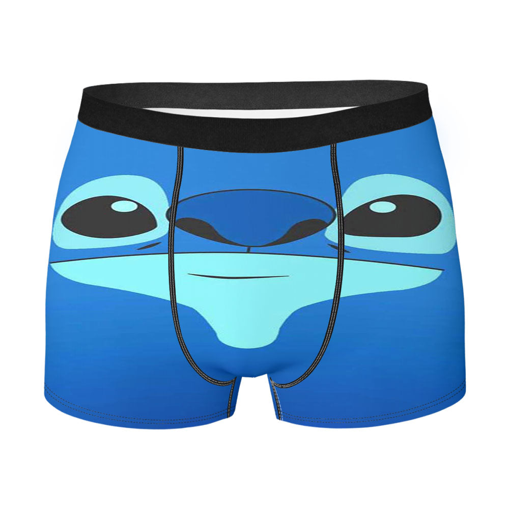 Stitch Blue Face Cute Men'S Boxer Briefs
