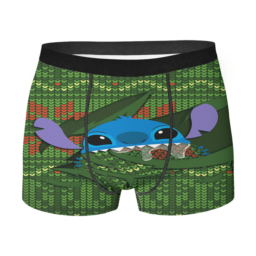 Stitch Ugly Green Sweater Men'S Boxer Briefs