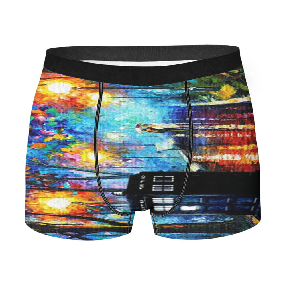 Tardis Doctor Who In The Rain Men'S Boxer Briefs