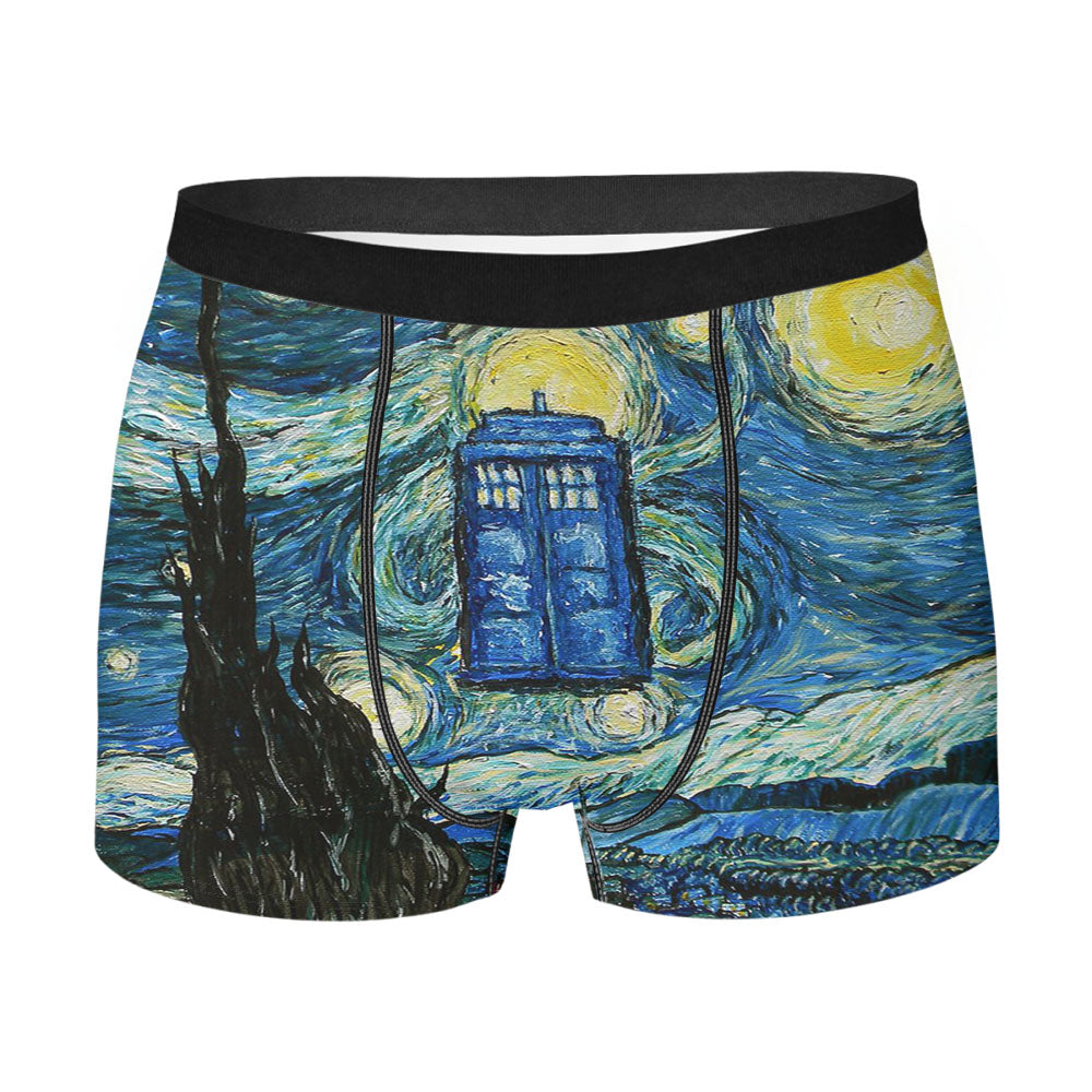 Van Gogh Tardis Paint Men'S Boxer Briefs
