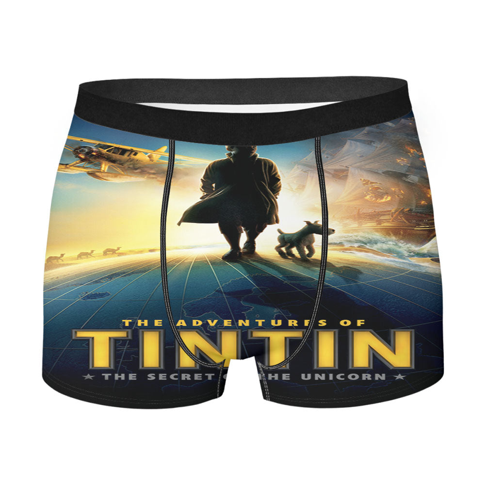 Adventures Of Tintin Poster Wallpaper Men'S Boxer Briefs