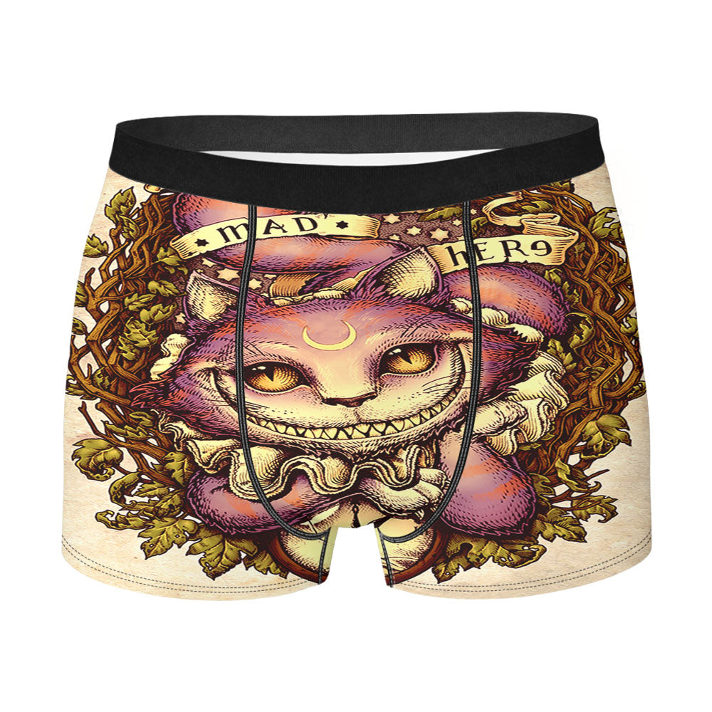 Alice Cheshire Cat Mad Here Art Men'S Boxer Briefs
