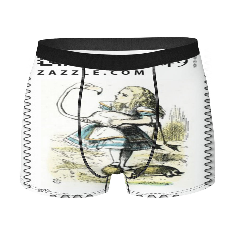 Alice In Wonderland Flamingo Stamp Men'S Boxer Briefs