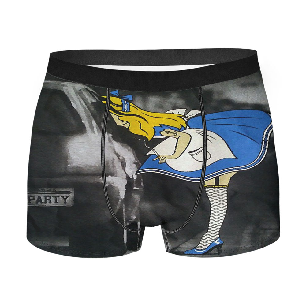 Alice In Wonderland Rebel Bw Men'S Boxer Briefs